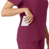 Blusa médica Force Cross-Flex con paneles de punto para mujer