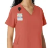 Blusa médica Force Cross-Flex con paneles de punto para mujer