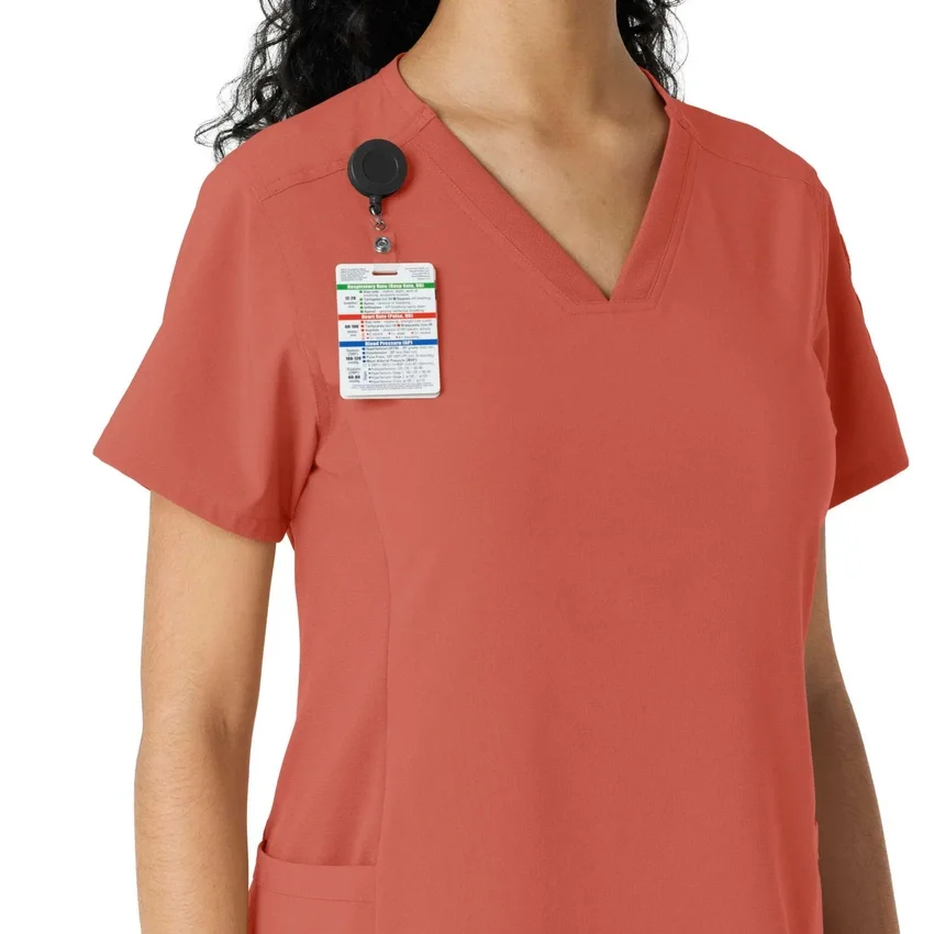 Blusa médica Force Cross-Flex con paneles de punto para mujer