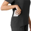 Blusa médica Force Cross-Flex con paneles de punto para mujer