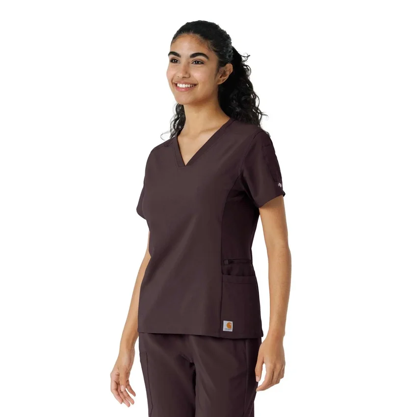 Blusa médica Force Cross-Flex con paneles de punto para mujer