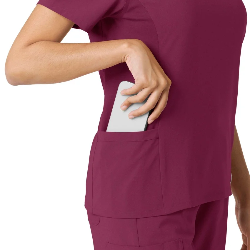 Blusa médica Force Cross-Flex con paneles de punto para mujer