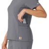 Blusa médica Force Cross-Flex con paneles de punto para mujer