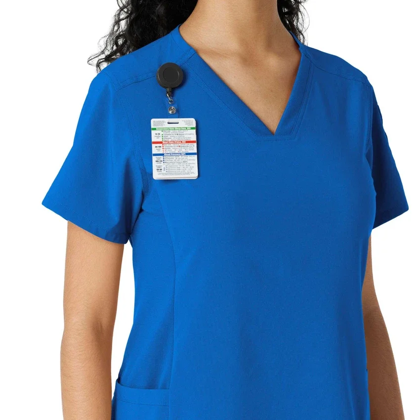 Blusa médica Force Cross-Flex con paneles de punto para mujer