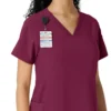 Blusa médica Force Cross-Flex con paneles de punto para mujer