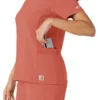 Blusa médica Force Cross-Flex con paneles de punto para mujer