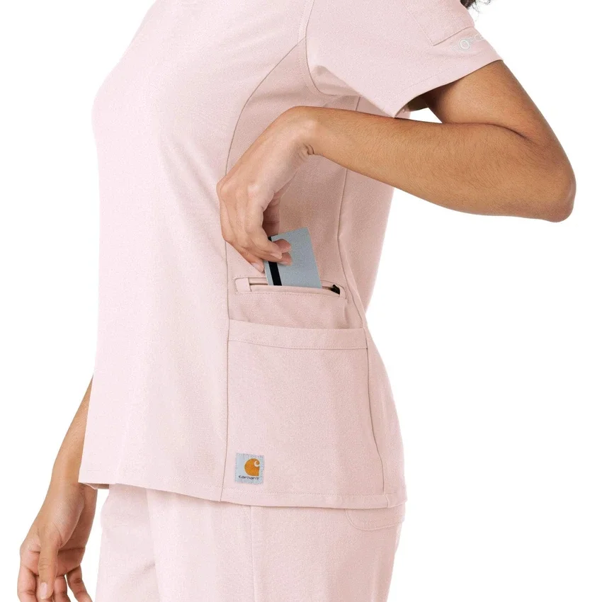 Blusa médica Force Cross-Flex con paneles de punto para mujer