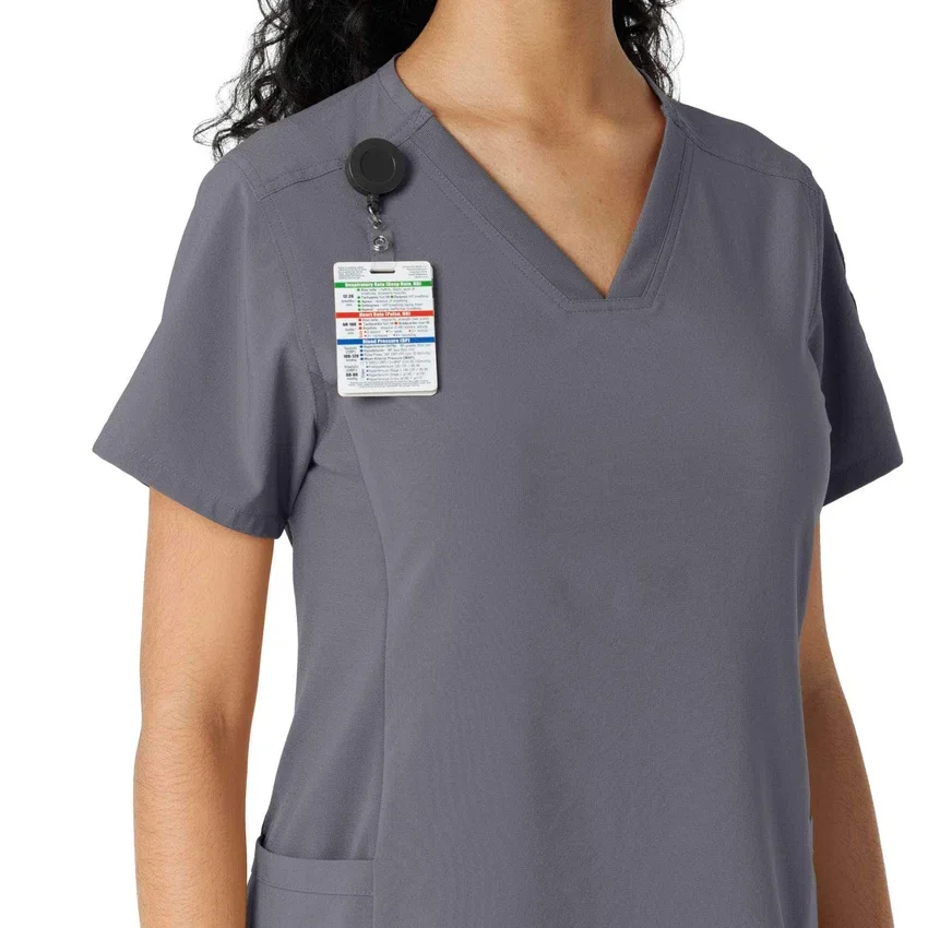 Blusa médica Force Cross-Flex con paneles de punto para mujer