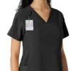 Blusa médica Force Cross-Flex con paneles de punto para mujer