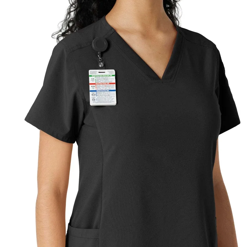 Blusa médica Force Cross-Flex con paneles de punto para mujer