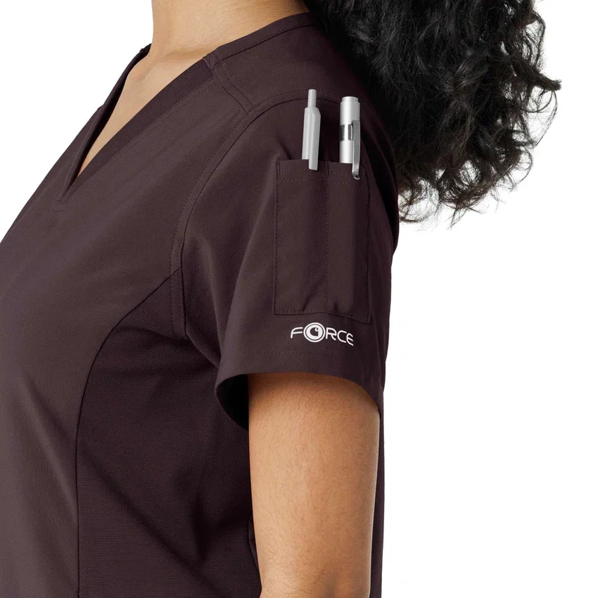Blusa médica Force Cross-Flex con paneles de punto para mujer