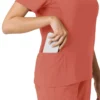 Blusa médica Force Cross-Flex con paneles de punto para mujer