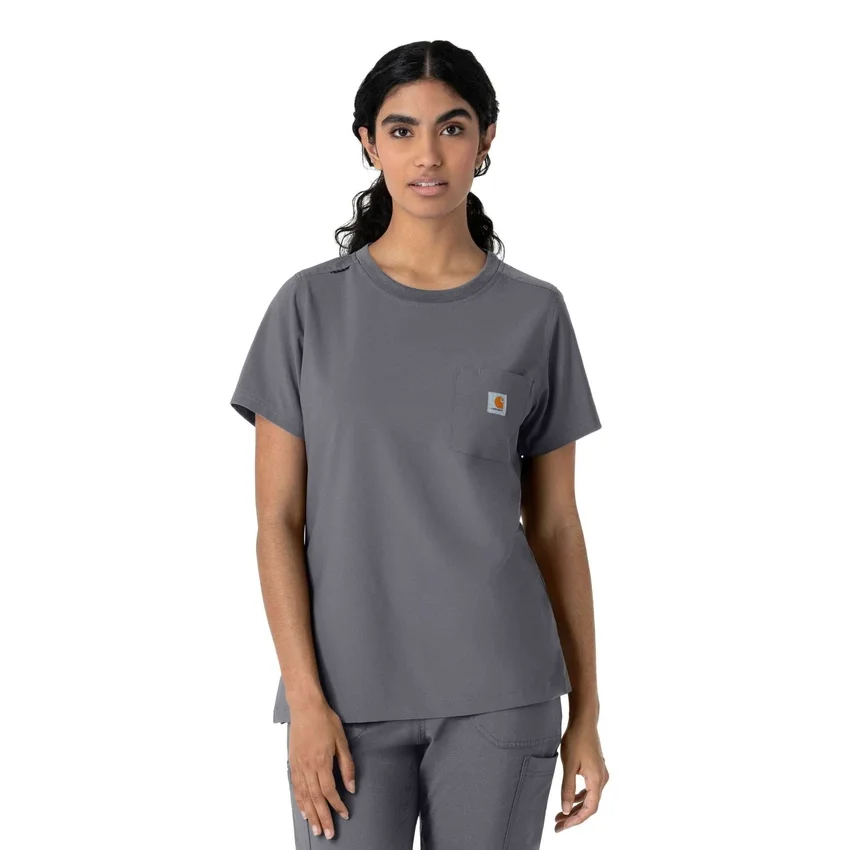 Blusa médica Force Cross-Flex de cuello redondo para mujer