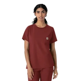 Blusa médica Force Cross-Flex de cuello redondo para mujer