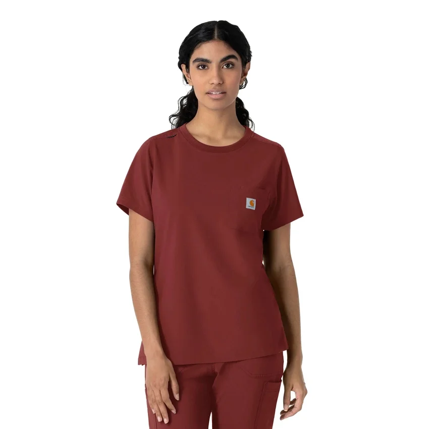 Blusa médica Force Cross-Flex de cuello redondo para mujer