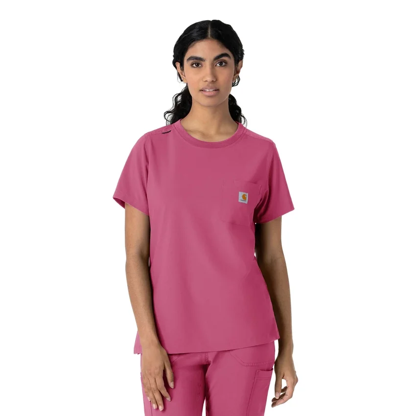 Blusa médica Force Cross-Flex de cuello redondo para mujer