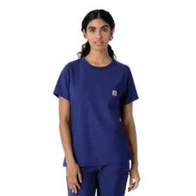 Blusa médica Force Cross-Flex de cuello redondo para mujer