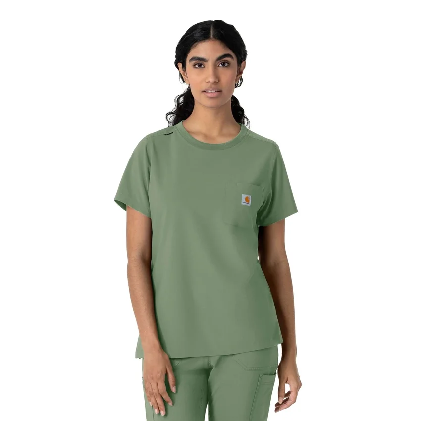 Blusa médica Force Cross-Flex de cuello redondo para mujer