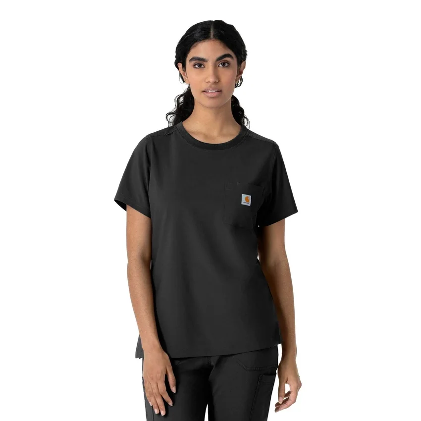 Blusa médica Force Cross-Flex de cuello redondo para mujer