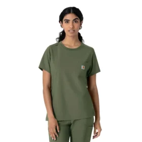 Blusa médica Force Cross-Flex de cuello redondo para mujer