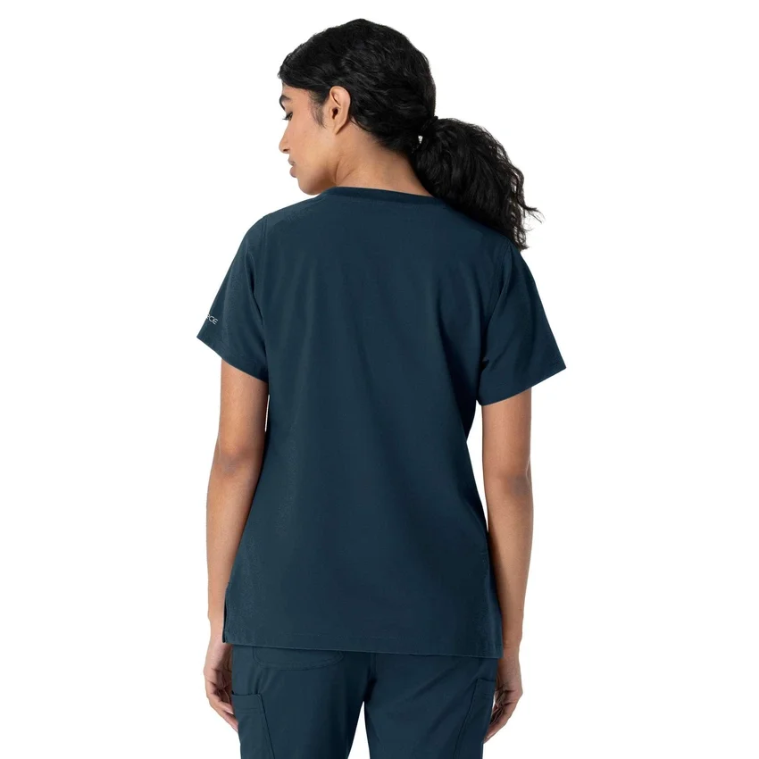 Blusa médica Force Cross-Flex de cuello redondo para mujer