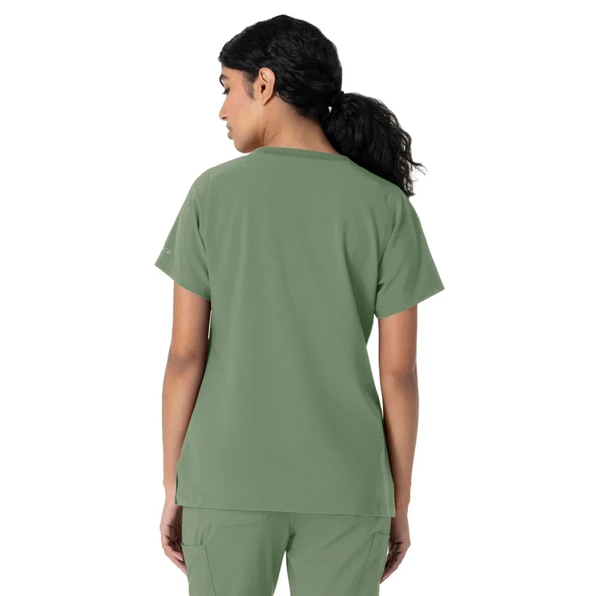 Blusa médica Force Cross-Flex de cuello redondo para mujer