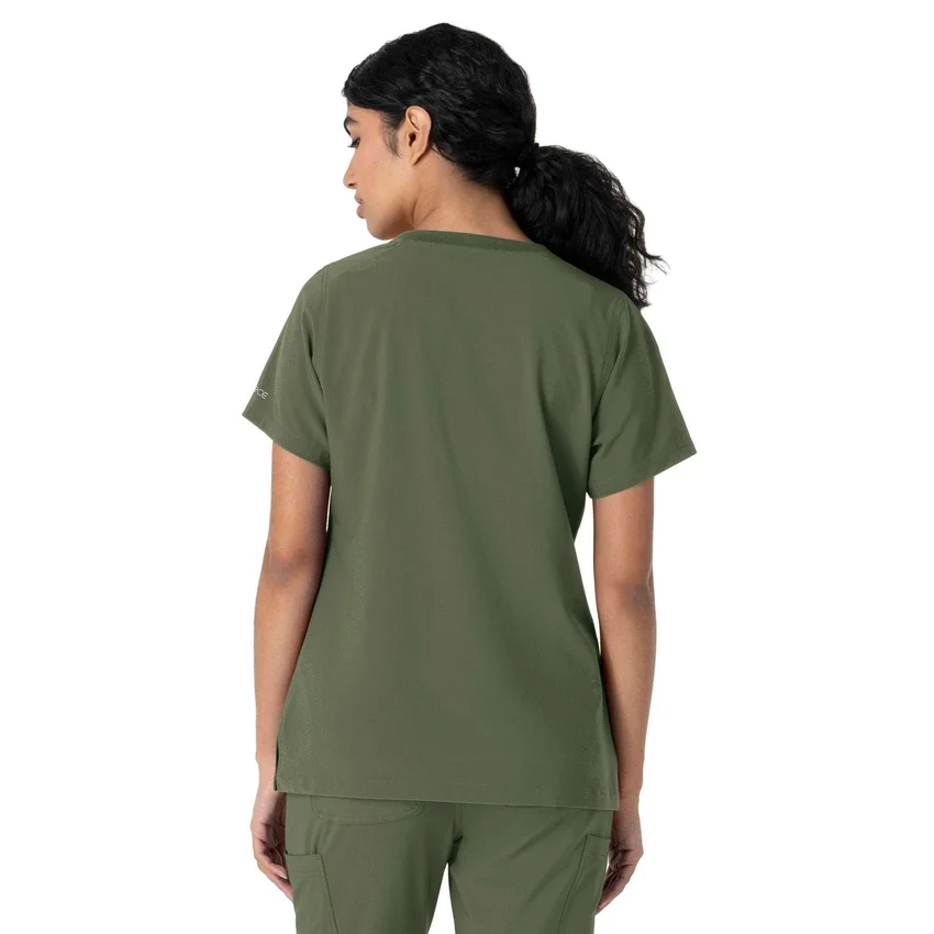 Blusa médica Force Cross-Flex de cuello redondo para mujer