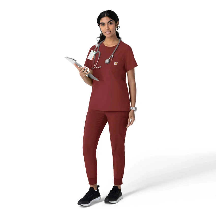 Blusa médica Force Cross-Flex de cuello redondo para mujer
