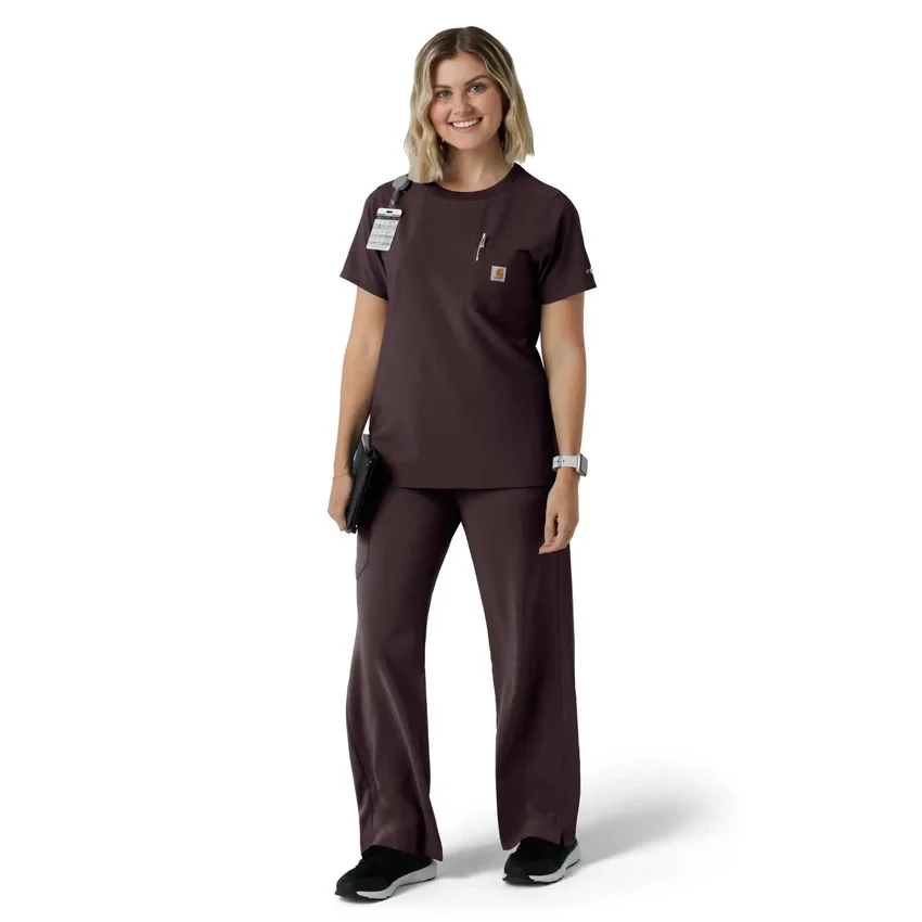 Blusa médica Force Cross-Flex de cuello redondo para mujer