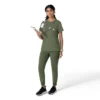 Blusa médica Force Cross-Flex de cuello redondo para mujer