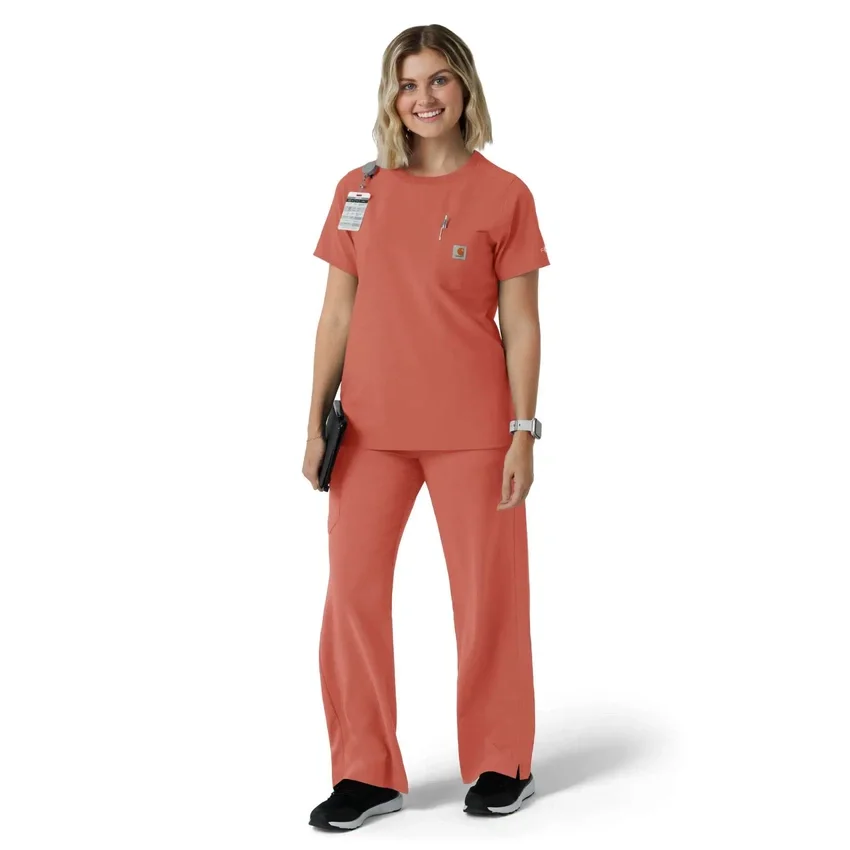 Blusa médica Force Cross-Flex de cuello redondo para mujer