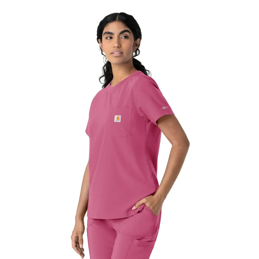 Blusa médica Force Cross-Flex de cuello redondo para mujer