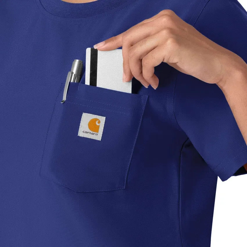 Blusa médica Force Cross-Flex de cuello redondo para mujer