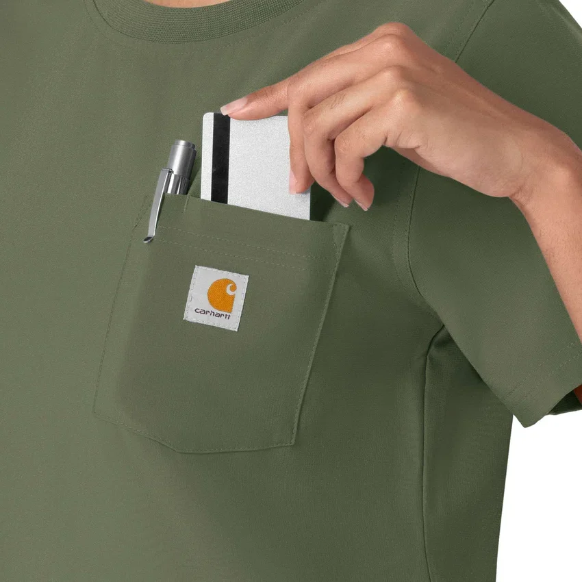 Blusa médica Force Cross-Flex de cuello redondo para mujer