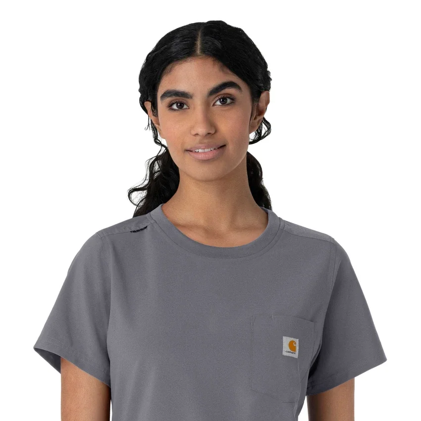 Blusa médica Force Cross-Flex de cuello redondo para mujer
