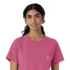 Blusa médica Force Cross-Flex de cuello redondo para mujer