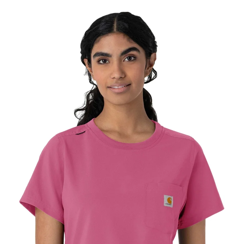 Blusa médica Force Cross-Flex de cuello redondo para mujer