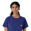 Blusa médica Force Cross-Flex de cuello redondo para mujer