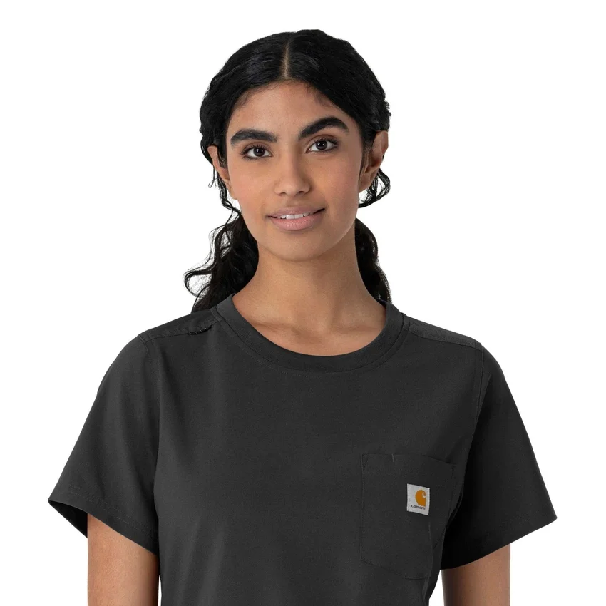 Blusa médica Force Cross-Flex de cuello redondo para mujer