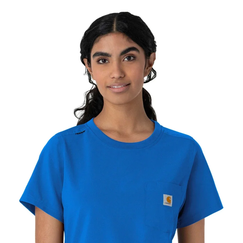 Blusa médica Force Cross-Flex de cuello redondo para mujer