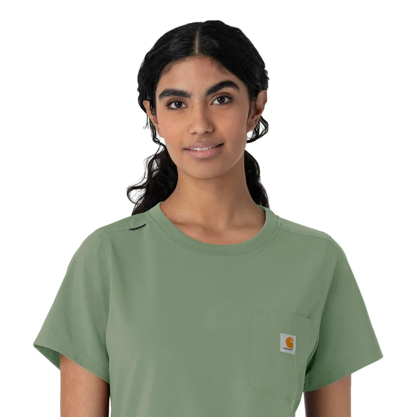 Blusa médica Force Cross-Flex de cuello redondo para mujer