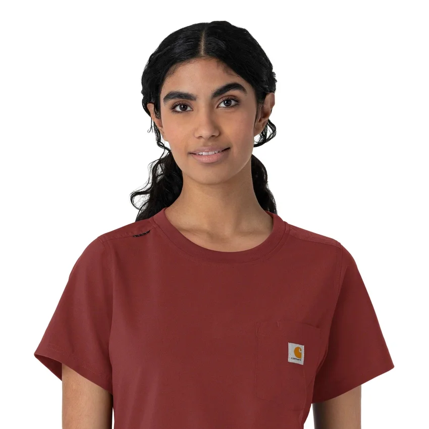 Blusa médica Force Cross-Flex de cuello redondo para mujer