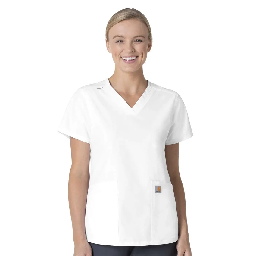 Blusa médica Force Essentials con cuello en V para mujer