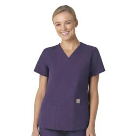 Blusa médica Force Essentials con cuello en V para mujer