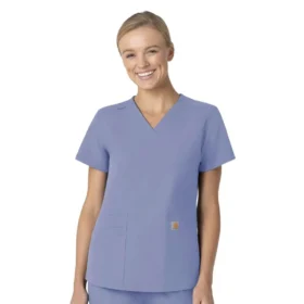 Blusa médica Force Essentials con cuello en V para mujer