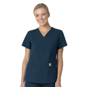 Blusa médica Force Essentials con cuello en V para mujer