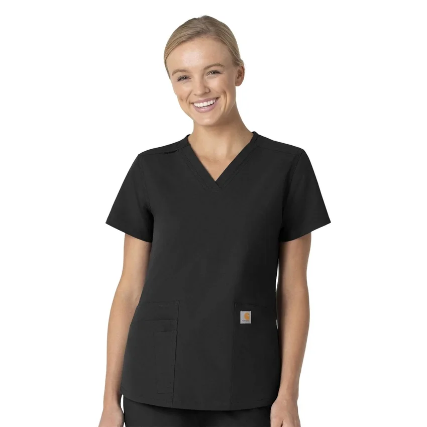 Blusa médica Force Essentials con cuello en V para mujer