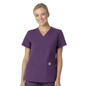 Blusa médica Force Essentials con cuello en V para mujer