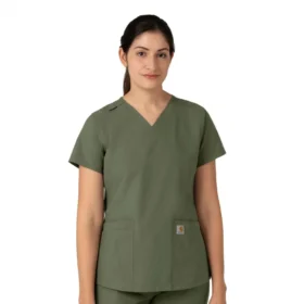 Blusa médica Force Essentials con cuello en V para mujer