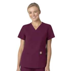 Blusa médica Force Essentials con cuello en V para mujer